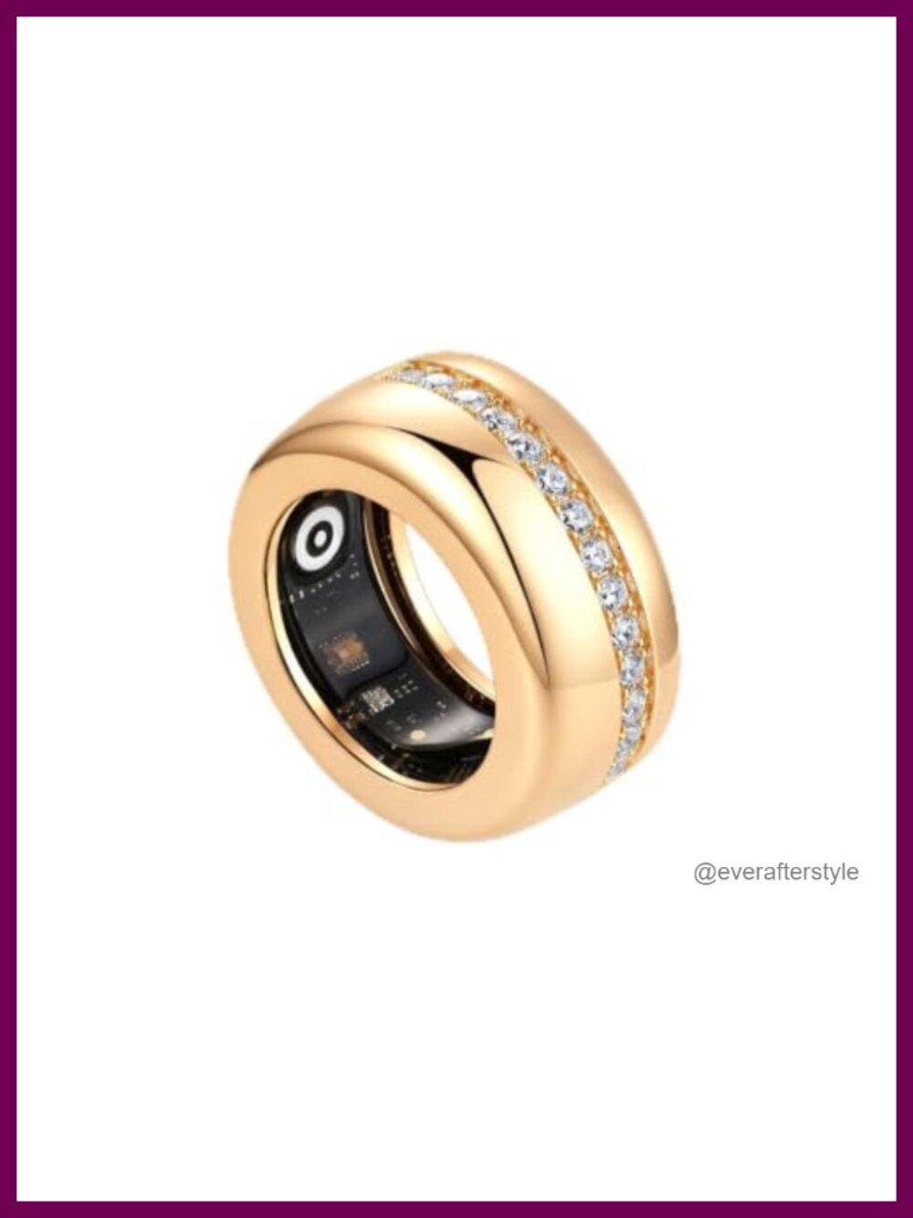 14K Gold Plated CZ Ring Cover Compatible with Oura Ring Gen 4 Pave Band